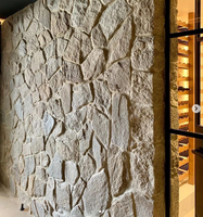 SHIHUI Pierre Naturelle Jaune Tigre Quartzite Texturée Forme Libre Revêtement Mural Extérieur en Pierre Empilée