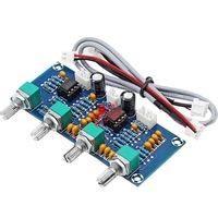 Modul amplifier stereo dual channel diy double ne5532 tone board dengan penyetelan tinggi, sedang, dan rendah.