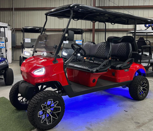 Red 4-Wheel Electric <b>Golf</b> Cart 6 Passenger Utility Cruiser Modern Off Road Leisure Vehicle Double Motor 400W ABS Body - Product Image 4