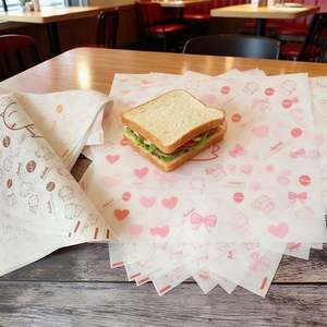 Sandwich Hamburger Greaseproof Wrapping Paper Custom Chicken Wrap Laminated Wax Paper Disposable Table <b>Mat</b> - Product Image 6