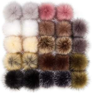 Groothandel Hoge Kwaliteit Faux Vos Haar Pompom Puff 16Cm Diy Authentieke Zachte Simulatie Wasbeer Pom Bal Met Pin - Product Image 2