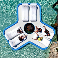 Bateau gonflable de sauvetage et plateforme de pêche avec échelle pour loisirs aquatiques, fêtes, carnavals et location commerciale