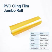 Film étirable en PVC auto-adhésif de qualité alimentaire, haute élasticité, qualité d'exportation, film d'emballage alimentaire