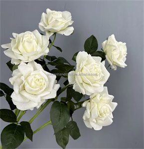 لون جديد أحمر الخدود الوردي موراندي لمسة حقيقية واحدة بالجملة الورود الحريرية البيضاء الاصطناعية الزخرفية اللاتكس الزهور ديكور الزفاف - Product Image 3