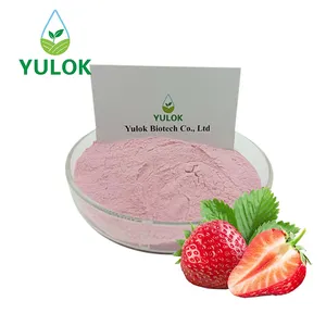 Poudre soluble instantanée organique naturelle de jus de fruit de fraise en vrac d'approvisionnement d'usine pour la boisson