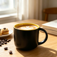 Mug en céramique mate, sans danger pour les aliments, compatible micro-ondes, logo personnalisé, tasse à café 350 ml 12 OZ