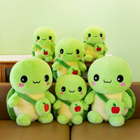 Peluche personnalisée tortue verte, adorable peluche en tissu, sac à dos en peluche, cadeau d'anniversaire pour filles, peluche de style anime