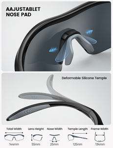 แว่นตาปั่นจักรยาน Lamicall BCPE07 จากโรงงานโดยตรง มุมมองกว้าง เลนส์ทรงกลม แว่นกันแดดโพลาไรซ์สำหรับปั่นจักรยานเสือภูเขา กิจกรรมกลางแจ้ง - Product Image 6