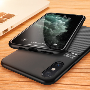 Per <span class=keywords><strong>Apple</strong></span> <span class=keywords><strong>iPhone</strong></span> X XR XS <span class=keywords><strong>11</strong></span> Pro Max <span class=keywords><strong>Cover</strong></span> posteriore Coque linea minimalista pelle Anti-goccia custodia per telefono in diagonale smerigliata antiurto - Product Image 1