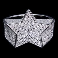 Anillo de Moissanita de Plata de Ley 925 con Baño de Rodio y Oro Blanco, Certificado GRA, Estilo Hip Hop, Venta al por Mayor de Fábrica, Personalizado