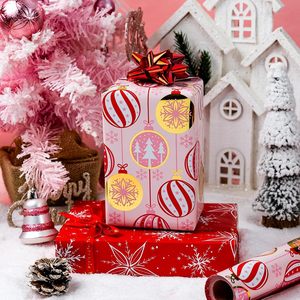 Pink Christmas <b>Wrapping</b> <b>Paper</b> Roll 46.8 Sq Ft Metallic Foil Ornament Design Gift Craft Eco Friendly - Product Image 6