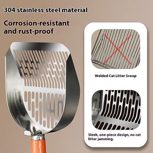 Entsorgungs werkzeug für Haustier abfälle 2 In1 Katzen sands chaufel aus Edelstahl Pet Poop <span class=keywords><strong>Scoop</strong></span> ing Tools Katzen sands chaufel Größe - Product Image 4