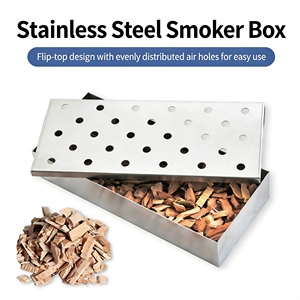 Boîte à fumée en acier inoxydable robuste pour grillades au gaz, au charbon <span class=keywords><strong>de</strong></span> <span class=keywords><strong>bois</strong></span> ou électriques, accessoire BBQ pour ajouter une saveur fumée - Product Image 2
