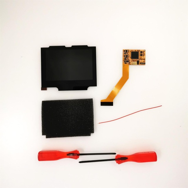 IPS Screen LCD Kits for GBA SP Backlight LCD Screen 5 Levels Brightness  Screen for GBA SP Console and Pre-cut Shell case