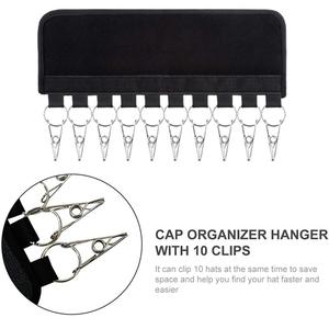 Hat Organizer <strong>Hanger</strong> with 10 <strong>Clips</strong>, Baseball Cap Organizer for Closet Storage - Product Image 3