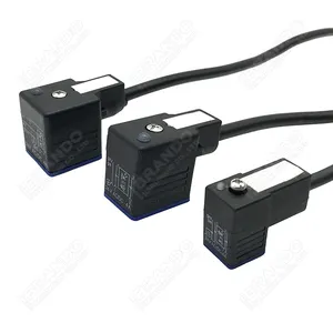 Waterproof Molded Cable DIN Valve Connectors Solenoid DIN Connectors DIN43650 Form A Form B Form C With LED IP67
