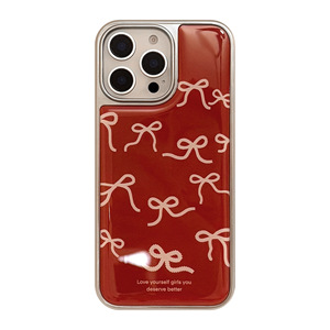 <span class=keywords><strong>Coque</strong></span> de téléphone en TPU souple rétro <span class=keywords><strong>bordeaux</strong></span> pour iPhone 16, pour Apple 13, nœud rouge, 14, électroplaqué, colle, poignée de téléphone pour mobile, 13, nœud rouge - Product Image 5