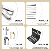 Ensemble de couverts de mariage élégants en acier inoxydable poli miroir pour restaurant, hôtel, cuillère, fourchette, couteau
