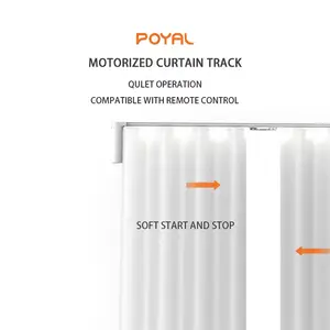 Tuya Smart Wifi Curtain And Track Rails Google Home Voice Control Customized Curved Curtain Rails Motorized Smart Curtain Driver