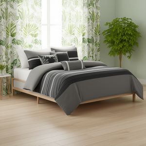 Juego de Edredón Super King Size de 7 Piezas, Algodón Lavado con Diseño de Plantas, Ropa de Cama Moderna para el Hogar, Primavera Verano - Product Image 2