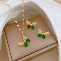 Ensemble de bijoux pour femmes, 100 styles, collier et boucles d'oreilles en acier inoxydable plaqué or 18 carats, pendentif en cristal de zircon, cadeau