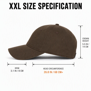 Casquette de baseball surdimensionnée <span class=keywords><strong>XXL</strong></span> 68 cm pour têtes larges, couronne profonde, en sergé de coton YKZG, style Dad Hat, personnalisable - Product Image 3