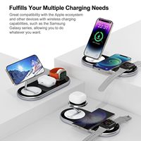 Support de chargeur sans fil magnétique pliable 3 en 1, charge rapide 15W pour iPhone, montre connectée, écouteurs avec câble Type-C