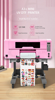 Novedades de Halloween impresora A3 Pink UX7 UV DTF con laminador automático y cortador para envolver tazas personalizadas, fabricación de pegatinas