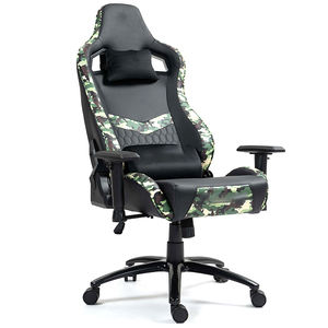 Sillón de Cuero de Camuflaje de Lujo con Espuma Inyectada, Almohadas para Cabeza y Lumbares, Giratorio, con Masaje, las Mejores Sillas para Videojuegos - Product Image 1