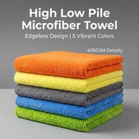 Serviette de lavage auto en microfibre anti-rayures 400 GSM 40x40cm sans ourlet double face super douce séchage rapide écologique pour detailing