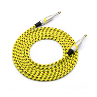 Kabel Audio ODM Laris Manis 6.35mm TS Male-to-Male Berlapis Foil, Konduktor Tembaga, Peredam Noise untuk Gitar Bass, Selubung PVC