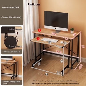 โต๊ะทำงานรูปตัวแอลคุณภาพสูง สีน้ำตาลสไตล์คันทรี สำหรับใช้ในบ้าน ห้องอ่านหนังสือ โต๊ะคอมพิวเตอร์สำหรับเด็ก โต๊ะทำงานสำนักงาน - Product Image 3