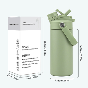 Borraccia Termica Personalizzabile con Logo da 14oz per Bambini, Mini Borraccia in Acciaio Inossidabile Isolato con Coperchio a Cannuccia per Asilo Nido e Scuola - Product Image 6