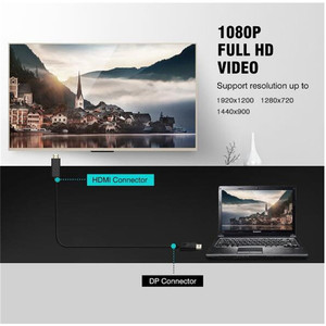OEM de alta calidad de 6 pies PUERTO DE PANTALLA macho a <span class=keywords><strong>HDMI</strong></span> macho adaptador Hdtv Cable DP a <span class=keywords><strong>HDMI</strong></span> adaptador con soporte de cable chapado en oro 1080P - Product Image 5