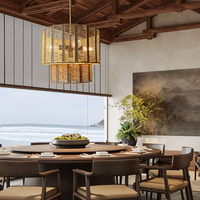 Lustre Boho, suspension en corde de chanvre en rotin tissé à la main, luminaires rétro en osier pour îlot de cuisine