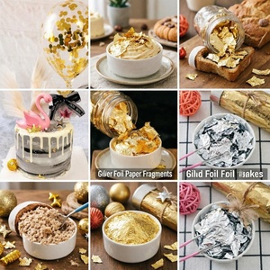 Vente en gros de feuilles d'or <span class=keywords><strong>non</strong></span> comestibles 24 carats, en flocons, conditionnées en bouteille de 2g, feuilles d'or, d'argent et de rose gold pour la décoration artisanale et le papier. - Product Image 6