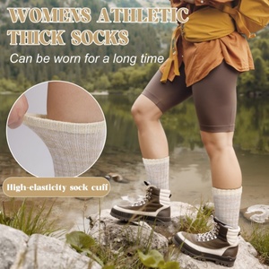 Chất Lượng Cao Crew Merino Vớ Len Đi Bộ Đường Dài Nhiệt Ấm Mùa Đông Ấm Cúng Dày Vớ Khởi Động Biểu Tượng Tùy Chỉnh Phụ Nữ Vớ Len - Product Image 5