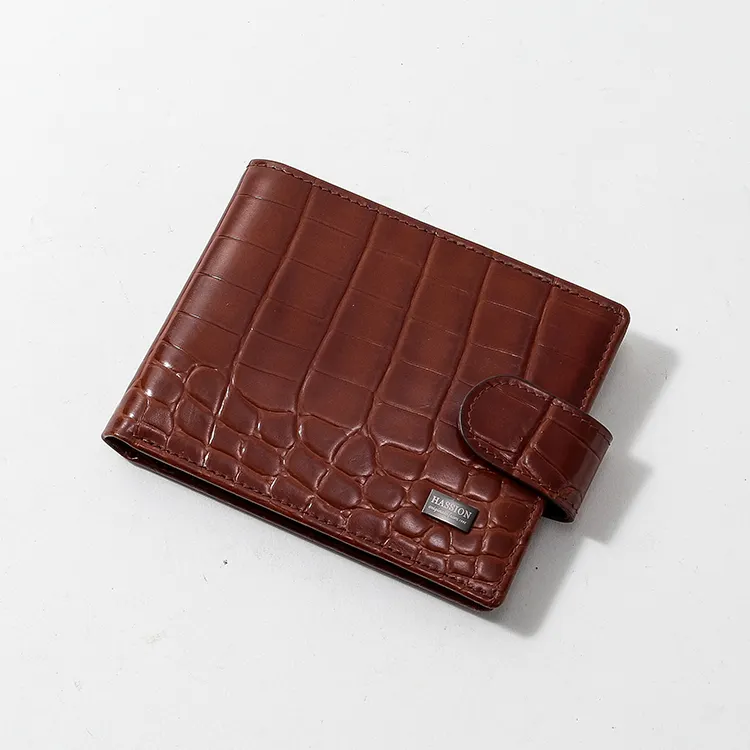 Porte-cartes de luxe simple et personnalisé, pochette à faire soi-même, portefeuille court en cuir pour hommes