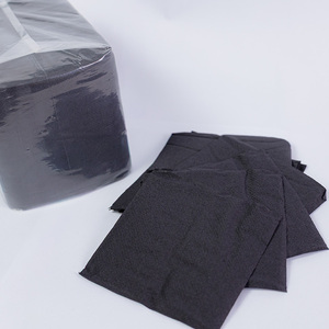Serviettes en papier noires 2 plis, 4 volets, jetables, pour dîner - Product Image 1