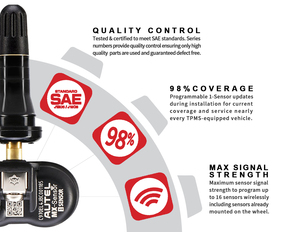 Autel — <span class=keywords><strong>capteur</strong></span> <span class=keywords><strong>de</strong></span> <span class=keywords><strong>pression</strong></span> des pneus 2 en 1, Programmable, 315MHz et 433MHz, <span class=keywords><strong>avec</strong></span> vannes en caoutchouc - Product Image 3