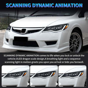 مصباح أمامي LED من DK <span class=keywords><strong>Motion</strong></span> للجيل الثامن من هوندا سيفيك FD1 FD2 FD6 نوع-R 2006-2012 أضواء أمامية للسيارة - Product Image 2