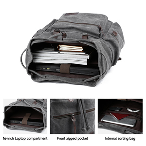 <span class=keywords><strong>Zaino</strong></span> da Uomo MOYYI Antifurto <span class=keywords><strong>Vintage</strong></span> per Laptop <span class=keywords><strong>Zaino</strong></span> da <span class=keywords><strong>Viaggio</strong></span> Outdoor Sportivo in Tela - Product Image 4