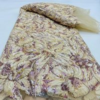 Tissus en dentelle perlée à sequins du Nigeria – Dentelle douce de haute qualité pour robes de mariée nigérianes et tenues de soirée