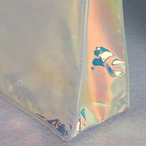 Logotipo personalizado holográfico láser holográfico brillante PVC impermeable cosmético traje de baño embalaje bolsa con cremallera para conjuntos de regalo - Product Image 4