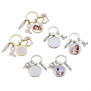 Porte-clés vierge pour sublimation, motif infirmière, outil médical, photo, seringue, DIY, casquette d'infirmière, docteur - Product Image 1