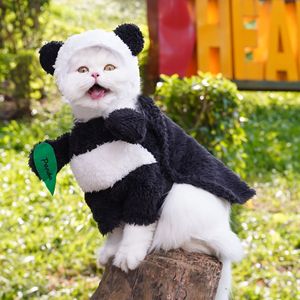 Disfraz de panda para gatos y perros, lindo atuendo de animal, ropa de poliéster para mascotas, abrigo, chaqueta, traje de disfraz - Product Image 2