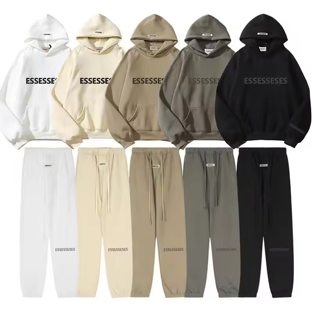 Top Quality 100% Cotton Heavyweight Men's Pullover Hoodies Sweatshirts Tracksuits Streetwear Brand Ess Hoodie for Men