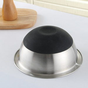 Saladiers de cuisine en métal poli de 6,3/7,9/9,45/11,8 pouces, écologiques, empilables, accessoires de cuisson avec base en silicone - Product Image 2