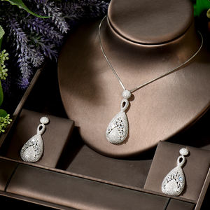 <span class=keywords><strong>2</strong></span> पीसी के पीतल की ब्राइडल ने शादी के लिए ए क्यूबिक जिरकॉन पेलेंट को सेट किया N-1879 - Product Image 1