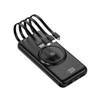 Power Bank Portabel 20000mAh dengan Input Plug dan Type-C, Layar Digital, Pengisian Cepat, Pengisi Daya Nirkabel untuk Ponsel